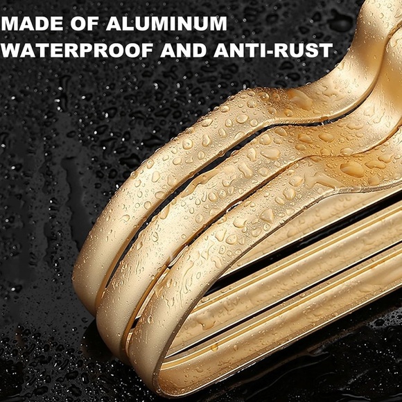 🆕 20 Pack Premium Matte Gold 16.5” Aluminum Coat Hangers - Picture 4 of 5